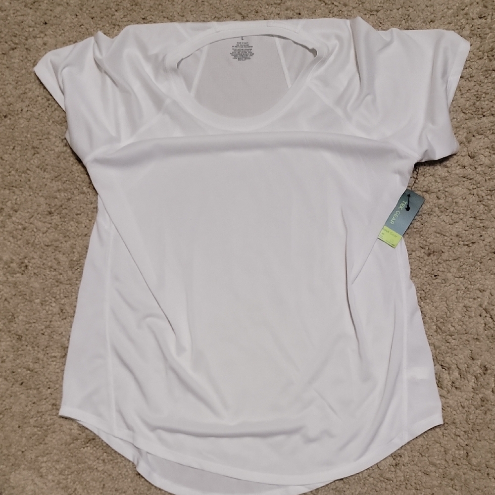 Tek Gear White Polo T-Shirt Relaxed Fit